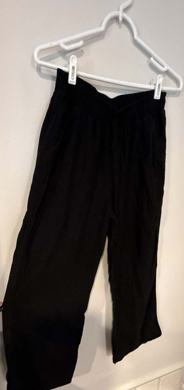 Briggs Casual Pants Size M Black Wide Leg Drawstring